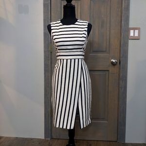 Striped Sheath Dress with Slit Ann Taylor Petite